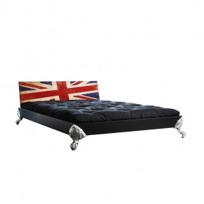 Karup Futonbett E 140x200 Gestell inkl.Rollrost und Kopfteil mit Union Flag